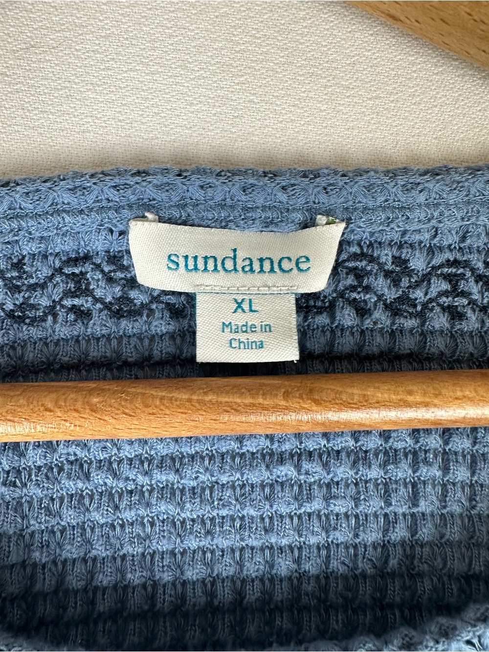 Sundance Waffle Weave Embroidered Crew Long Sleeve Shirt - Picture 5 of 8